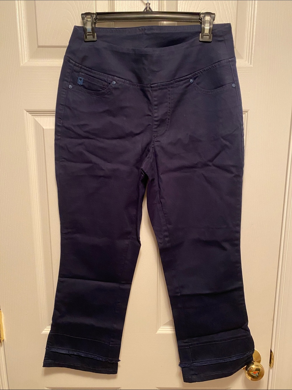 Belle by Kim Gravel Navy Pull-On Crop Pants…size 6